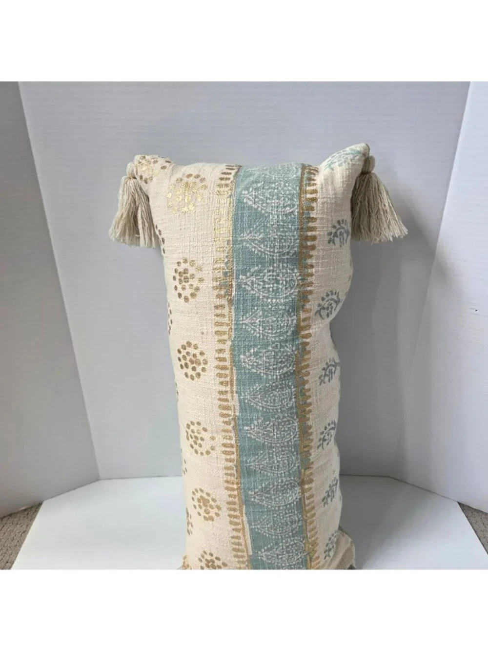 Anthropologie Pillow Blue Metallic 12